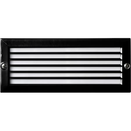 Intense Cast Aluminum Recessed Louvered Brick, Step & Wall Light, Black - 4 x 9.13 x 3.25 in. IN2562959
